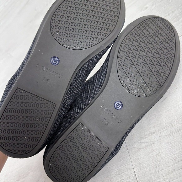 Rothy’s Ballet Flats Shoes Size 7.5 Citron Ribbon Stripe Gray Yellow Retired - Picture 10 of 13